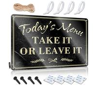 Funny Vintage Metal Sign Today'S Menu Take It Or Leave It Sign Tin Sign Man Cave Decor Metal Sign Funny(20X30CM)