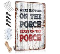 Funny Vintage Metal Sign What Happens On The Porch Stays On The Sign Tin Sign Man Cave Decor Metal Sign Funny(30X40CM)