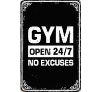 Funny Vintage Metal Tin Signs Gym No Excuses Motivation Quote Retro Poster For Home Gym Business Garage Office Wall Art Decor Plaque Sign 8x12 Inch