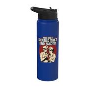 Funny Vintage Nurse Quote Make Mine A Double Shift and Shots Stainless Steel Insulated Water Bottle