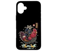 Funny Vintage Raccoon Rooster Chicken Japanese Ukiyo-e Art Case for iPhone 16 Plus