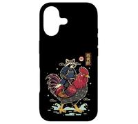 Funny Vintage Raccoon Rooster Chicken Japanese Ukiyo-e Art Case for iPhone 17