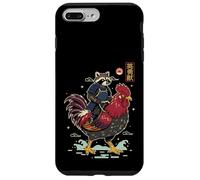 Funny Vintage Raccoon Rooster Chicken Japanese Ukiyo-e Art Case for iPhone 7 Plus/8 Plus