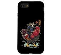 Funny Vintage Raccoon Rooster Chicken Japanese Ukiyo-e Art Case for iPhone SE (2020) / 7/8