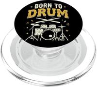 Funny Vintage Rock Heavy Metal Born To Drums Music Gift PopSockets PopGrip for MagSafe