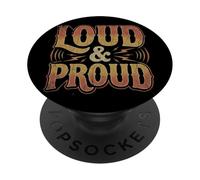 Funny Vintage Rock Heavy Metal Guitar Drums Music Gift Loud PopSockets Adhesive PopGrip