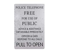 Funny Vintage Rustic Style Inspirational Art Tin Sign Doctor Pull To Open Who Tardis Police Rust Free,Aluminum, Uv Printed, Easy To Mount,1 Pack, 12 x 8inch For Home Coffee