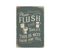 Funny Vintage-Style Bathroom Sign 'PLEASE FLUSH THE TOILET' Humorous Wall Decor Home Bar Kitchen Coffee Man Cave Garage Wall Decor Art Tin Sign 12x16 Inch