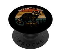 Funny Vintage Sunset Animal Artwork Raccoon Whisperer PopSockets Adhesive PopGrip
