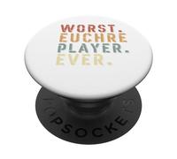 Funny Vintage Worst Euchre Player Ever Euchre Board Game PopSockets Swappable PopGrip