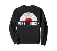 Funny Vinyl Junkie Retro Record Collector Analog Music Sweatshirt