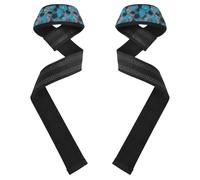 Funny Vinyl Records Pattern Blue Wrist Wraps and Lifting Straps 26" Anti Slip Wrist Straps for Weightlifting, Bodybuilding, Powerlifting & Deadlift