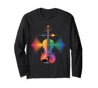 Funny Violin Rainbow Soundwave Music Spectrum Long Sleeve T-Shirt