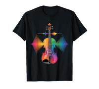 Funny Violin Rainbow Soundwave Music Spectrum T-Shirt