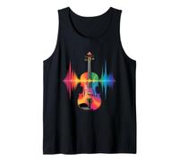 Funny Violin Rainbow Soundwave Music Spectrum Tank Top