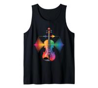 Funny Violin Rainbow Soundwave Music Spectrum Tank Top