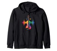 Funny Violin Rainbow Soundwave Music Spectrum Zip Hoodie