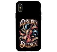 Funny Violinist Orchestra I Destroy Silence Case for iPhone X/XS