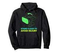 Funny Virtual Reality Hazard VR Stay Clear To Avoid Injury Pullover Hoodie