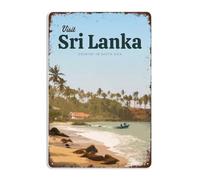 Funny Visit Sri Lanka Signs Wall Decor Vintage Metal Tin Sign Art Poster Fun Kitchen Bar Cafe Office Man Cave Bathroom Sign Wall Decoration Gift 8x12 Inch