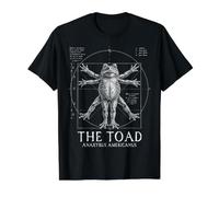 Funny Vitruvian American Toad Biology Amphibian Graphic Value Graphic T-Shirt, Men, Black, M