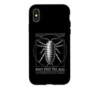 Funny Vitruvian Roly Poly Pill Bug Isopod Biology Graphic Case for iPhone X/XS