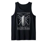 Funny Vitruvian Roly Poly Pill Bug Isopod Biology Graphic Tank Top