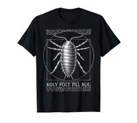 Funny Vitruvian Roly Poly Pill Bug Isopod Biology Graphic Value Graphic T-Shirt, Men, Black, S