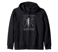 Funny Vitruvian Roly Poly Pill Bug Isopod Biology Graphic Zip Hoodie