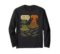 Funny Volcano Overreacting Pun - Cute Island Angry Eruption Long Sleeve T-Shirt