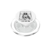 Funny Volleyball Raccoon I Live Here Now PopSockets PopGrip for MagSafe