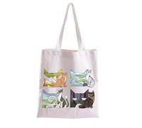 Funny W Cats Tote Bag Cats Clans Canvas Tote Bag for Erin Cats Fans Novels Gift Shoulder Bag Shadow clan Cat Merch Bookish Gift (TB, W Cat Tote-PY2)