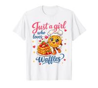 Funny Waffle Just a Gril Who Loves Waffles Breakfast Foodie Value Graphic T-Shirt