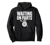 Funny Waiting On Parts Mechanic Skeleton Auto Repair Pullover Hoodie