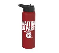 Funny Waiting On Parts Mechanic Skeleton Auto Repair Stainless Steel Insulated Water Bottle