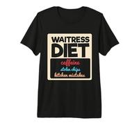 Funny Waitress Diet Caffeine Stolen Chips Funny Meme Server Premium T-Shirt