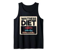 Funny Waitress Diet Caffeine Stolen Chips Funny Meme Server Tank Top
