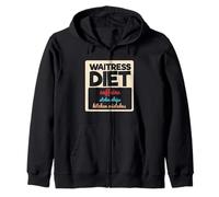 Funny Waitress Diet Caffeine Stolen Chips Funny meme Server Zip Hoodie