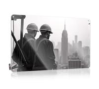 Funny Wall Art Clean Personalized Home Decor - Two Construction Workers Admire The City Skyline. Accessories Rustic Style Artwork For Pub(30X40CM)