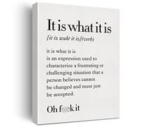 Funny Wall Art It is What It is Definition Canvas Print with Humor Quote Framed Artwork Painting for Wall & Tabletop Decor Graduation Gifts