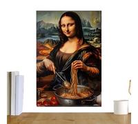 Funny Wall Art | Mona Lisa Canvas Poster Unframed, Funny Prints Unframed Wall Decorations | For Kitchen Dining Room Entrance Office Apartment Gift Home