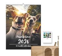 Funny Wall Calendar,2026 Dog Monthly Planner - 12 Months Planner Ornament Calendar for Boys Birthdays Girls Pet Owners Men Adults Holidays