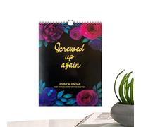 Funny Wall Calendar - 28 x 21 x 0.5 cm, Thick Paper Pages, Monthly Organizer with Decorative Illustrations | Hanging Schedule Book for Planning