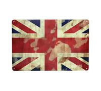 Funny Wall Decor Metal Signs Vintage Union Jack British Flag Garden Sign Decor Outdoor Hanging Vintage Yard Decorative Metal Sign for Farmhouse Home Horror Theme Bar Decor Tin Signs Gifts 8x12 inches