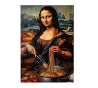 Funny Wall Decor, Mona Lisa Canvas Poster Without Frame, Funny Wall Decor For Dining Room And Kitchen | For Bedroom Kitchen Dining Room Hallway Restaurant Hotel Home Premiere and