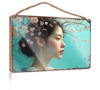 Funny Wall Decor Signs Cherry Blossom Dreams: A Whimsical Floral Portrait Wooded Sign Funny Home Sign Bathroom Wall Art(23X35CM)