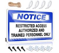 Funny Wall Decor Signs Notice Restricted Access Authorized and Trained Personnel Only Tin Sign Funny Office Signs Kitchen Wall Decor (Size : 30X40CM)