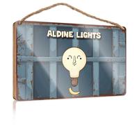Funny Wall Decor Signs Vintage Aldine Lights: A Nostalgic Journey Through Illumination Wooded Sign Funny Bathroom Decor Fall Door Decor(20X30CM)