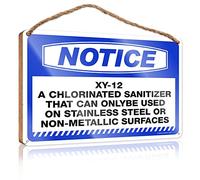Funny Wall Hanging Decor Plaque Notice Xy-12 A Chlorinated Sanitizer that Can Only Wooden Sign Home Door Sign Front Porch Fall Decor(20X30CM)