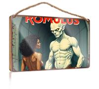 Funny Wall Hanging Decor Plaque Romulus: The Mythical Encounter Between Mortal And Divine Wooded Sign Outdoor Signs And Decor Bathroom Art Funny(20X30CM)